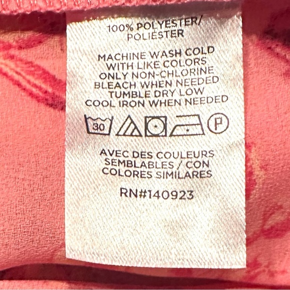 Loft Floral Ruffle Tie Neck Top Blossom Blouse Pink Floral Career and Casual - Picture 11 of 11